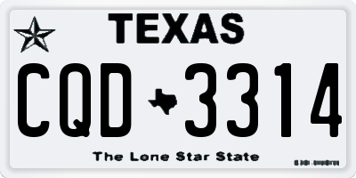 TX license plate CQD3314