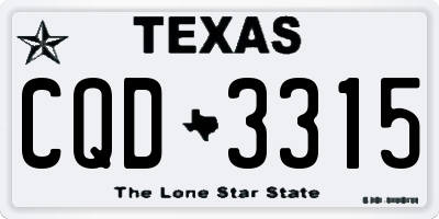 TX license plate CQD3315