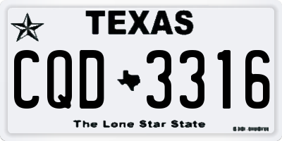 TX license plate CQD3316