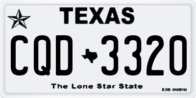TX license plate CQD3320