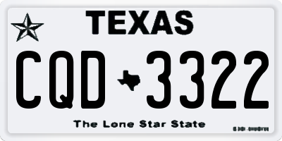 TX license plate CQD3322