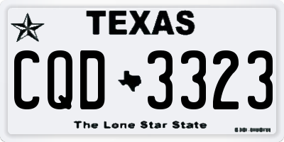 TX license plate CQD3323