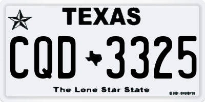 TX license plate CQD3325