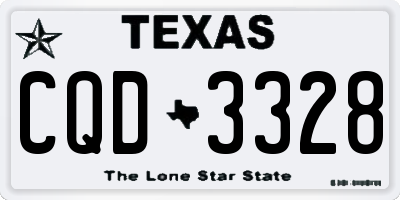 TX license plate CQD3328