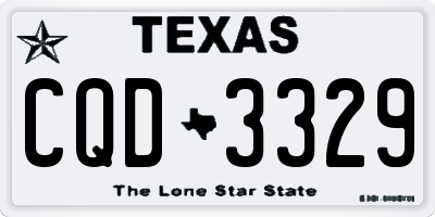 TX license plate CQD3329