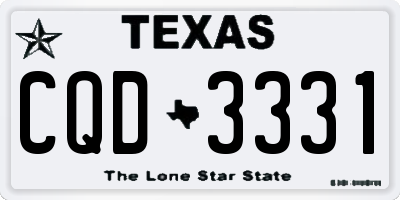 TX license plate CQD3331