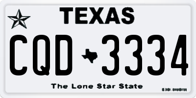 TX license plate CQD3334