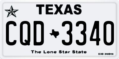 TX license plate CQD3340