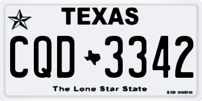 TX license plate CQD3342