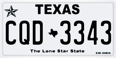 TX license plate CQD3343