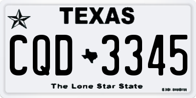 TX license plate CQD3345