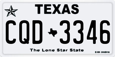 TX license plate CQD3346