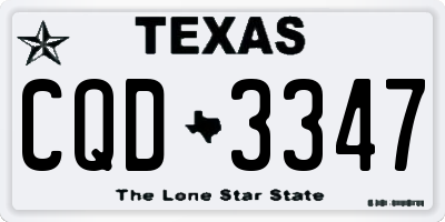 TX license plate CQD3347