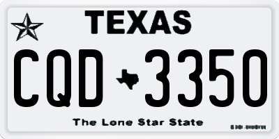 TX license plate CQD3350