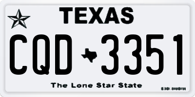 TX license plate CQD3351