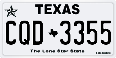 TX license plate CQD3355