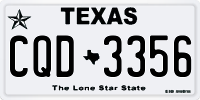 TX license plate CQD3356