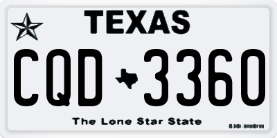 TX license plate CQD3360