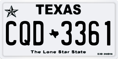 TX license plate CQD3361