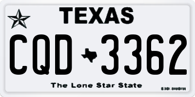 TX license plate CQD3362