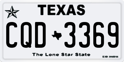 TX license plate CQD3369