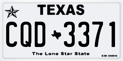 TX license plate CQD3371
