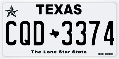 TX license plate CQD3374