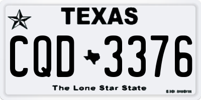 TX license plate CQD3376