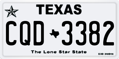TX license plate CQD3382