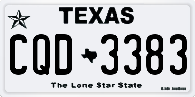 TX license plate CQD3383