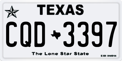 TX license plate CQD3397