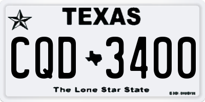 TX license plate CQD3400