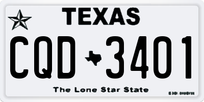TX license plate CQD3401