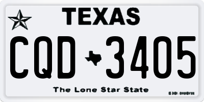 TX license plate CQD3405