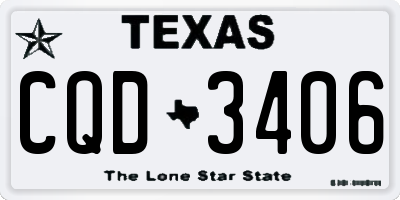 TX license plate CQD3406