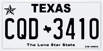 TX license plate CQD3410