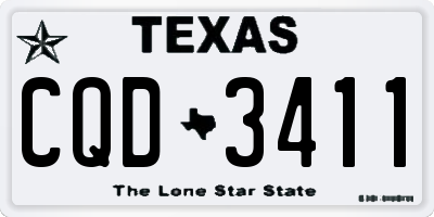 TX license plate CQD3411