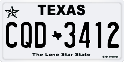 TX license plate CQD3412