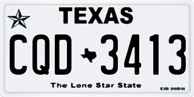 TX license plate CQD3413