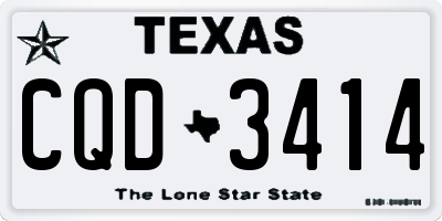 TX license plate CQD3414