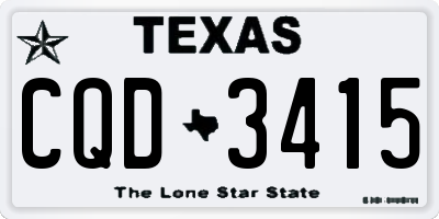 TX license plate CQD3415