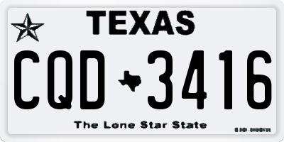 TX license plate CQD3416