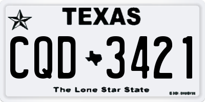 TX license plate CQD3421