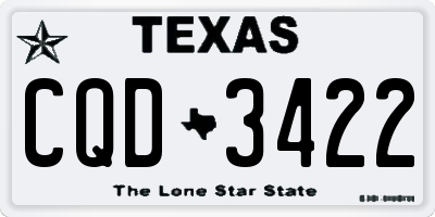 TX license plate CQD3422