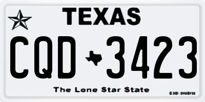 TX license plate CQD3423