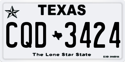 TX license plate CQD3424