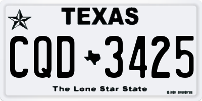 TX license plate CQD3425