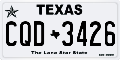 TX license plate CQD3426