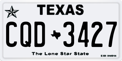 TX license plate CQD3427