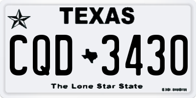 TX license plate CQD3430